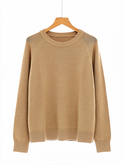 The Avington camel jumper in Camel on a wooden hanger