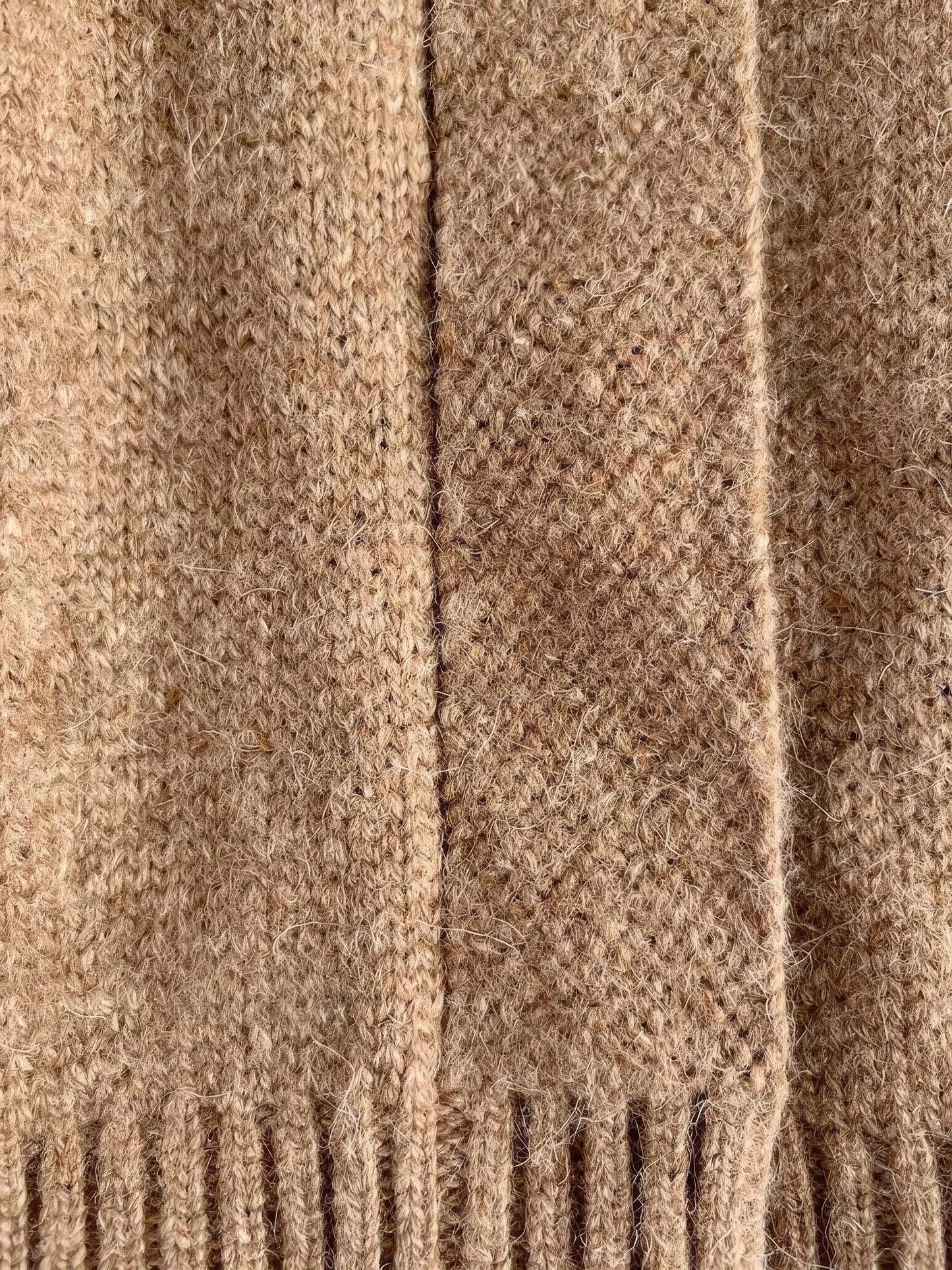 Close up of the chunky brushed knit on the Sherborne coatigan