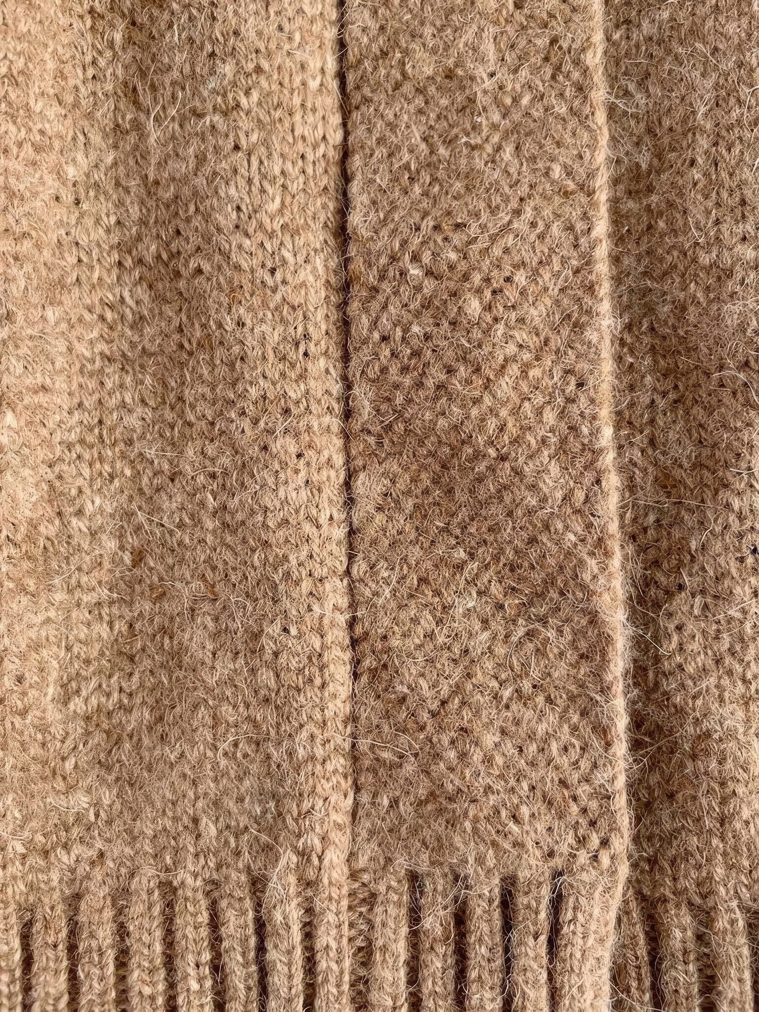 Close up of the chunky brushed knit on the Sherborne coatigan