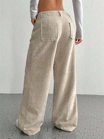 Back view of the Wheaten cord trousers, showing the two back patch pockets