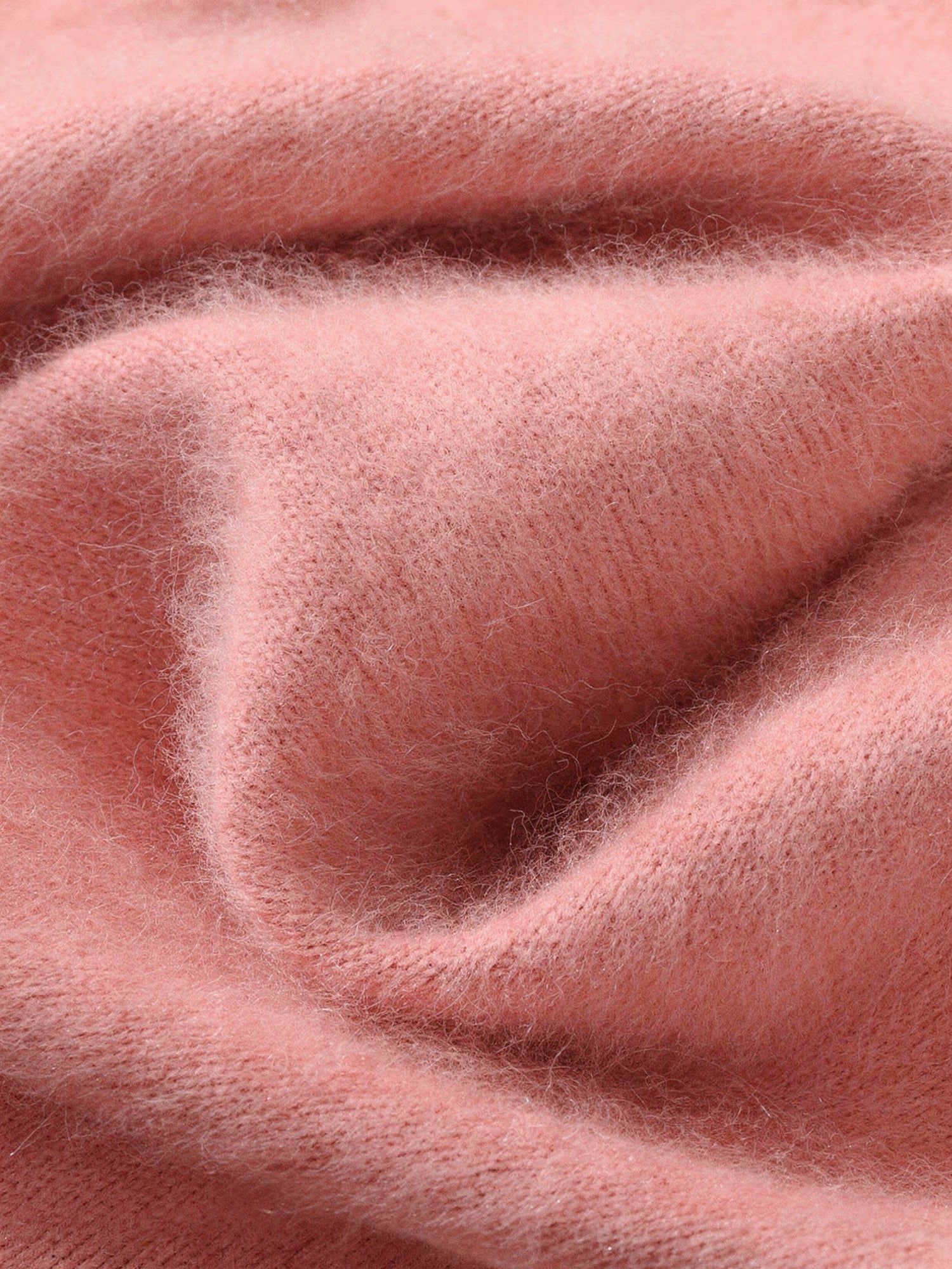 Close-up of Harlbury brushed soft-knit V-neck jumper fabric