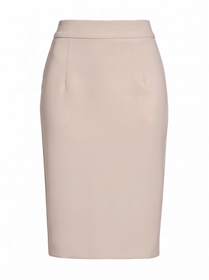 High waisted pencil skirt in Magnolia, front view, Aylworth by Harlbury