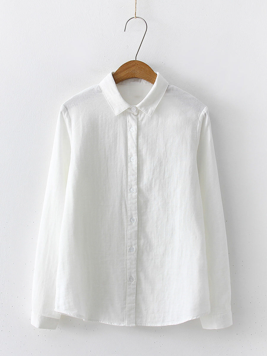 Salt White cotton shirt photographed on a wooden hanger